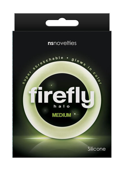 Firefly Halo Medium Silicone Cock Ring - Clear/Glow In The Dark - Medium